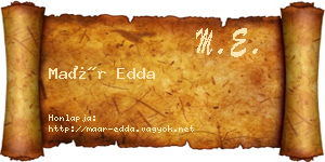Maár Edda névjegykártya
